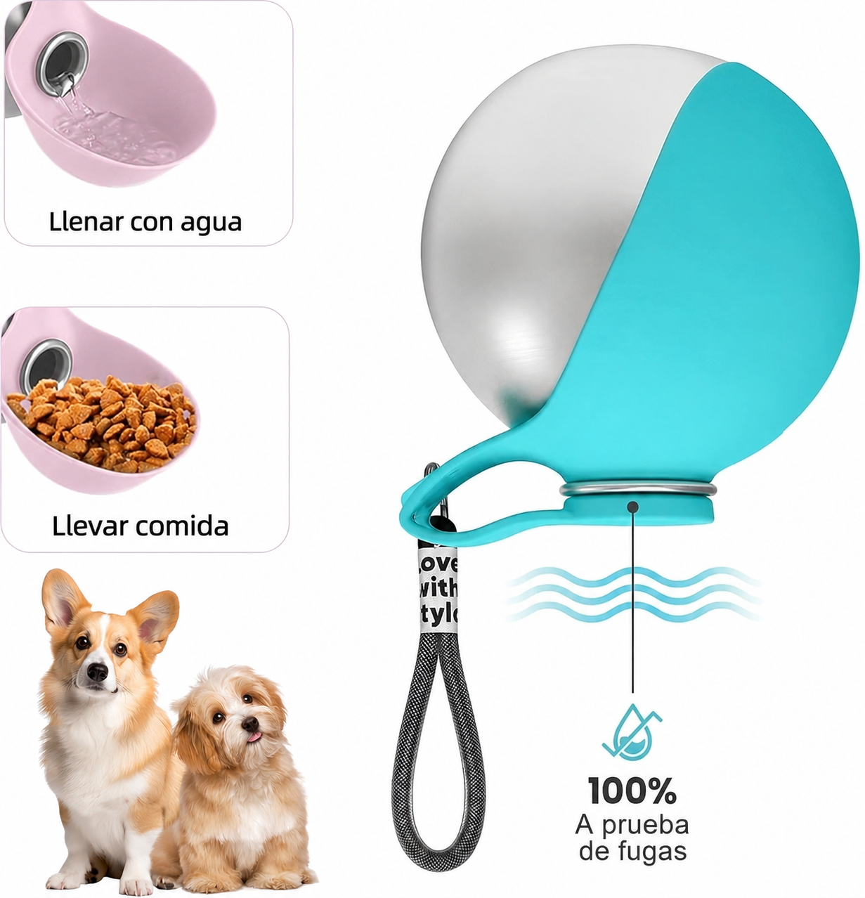 Botella portátil 2 en 1 para perros